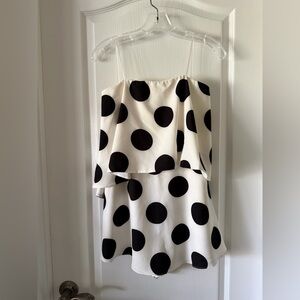 NWT DO+BE Black and White polka-dotted skort -  strapless - size small